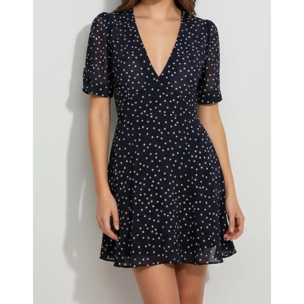 RÉALISATION PAR Ozzie Silk Mini Dress, Navy Star, XS